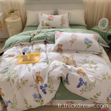 palette de lit de couette à couvre-oreiller de lit